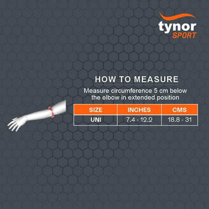 TYNOR Elbow Wrap Neo, Black & Orange, Universal, 1 Unit 