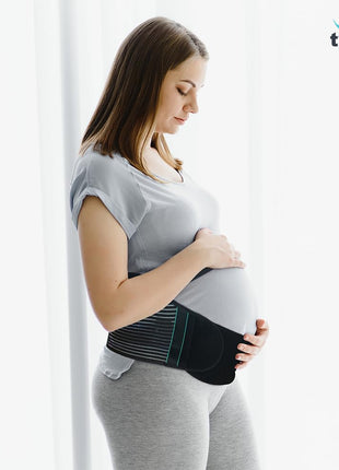 TYNOR Pregnancy Support | Maternity Belt for Lower Back Pain Relief & Posture Support | Adjustable, Comfortable Design for Pregnent Women | Pack of 1 (Black, XL) 