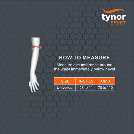 TYNOR Tennis Elbow Support Pro for Men & Women, Tennis & Golfer's Adjustable Elbow Strap with Compression Pad Elbow Arm Band for Tendonitis Forearm Brace Straps Universal, Black & Orange, 1 Unit 