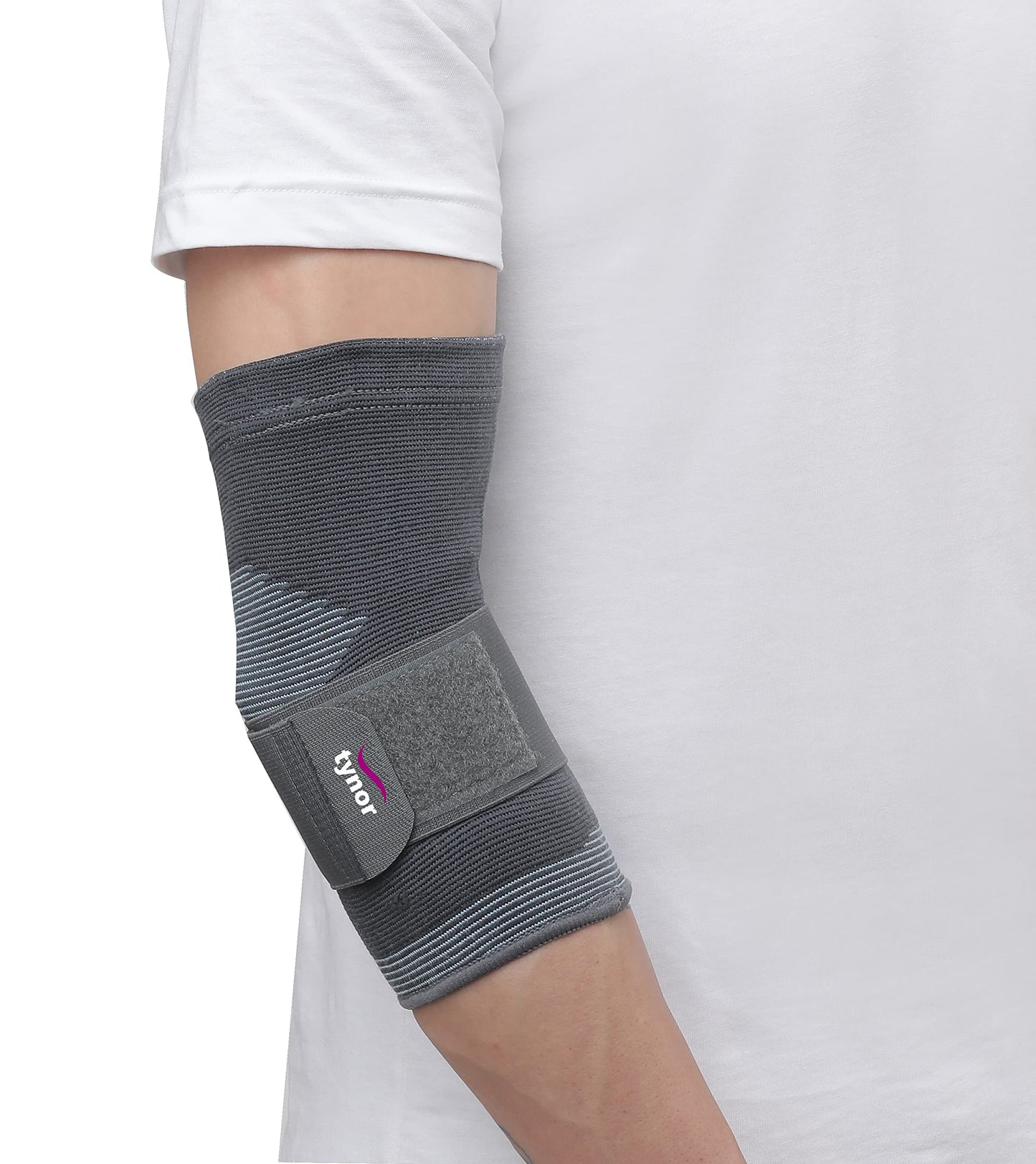 TYNOR Wrist Brace with Thumb for wrist support, Grey, Universal Size, Non toxic,1 Unit Elbow Support, Grey, Medium,(Cotton & Nylon) 1 Unit 