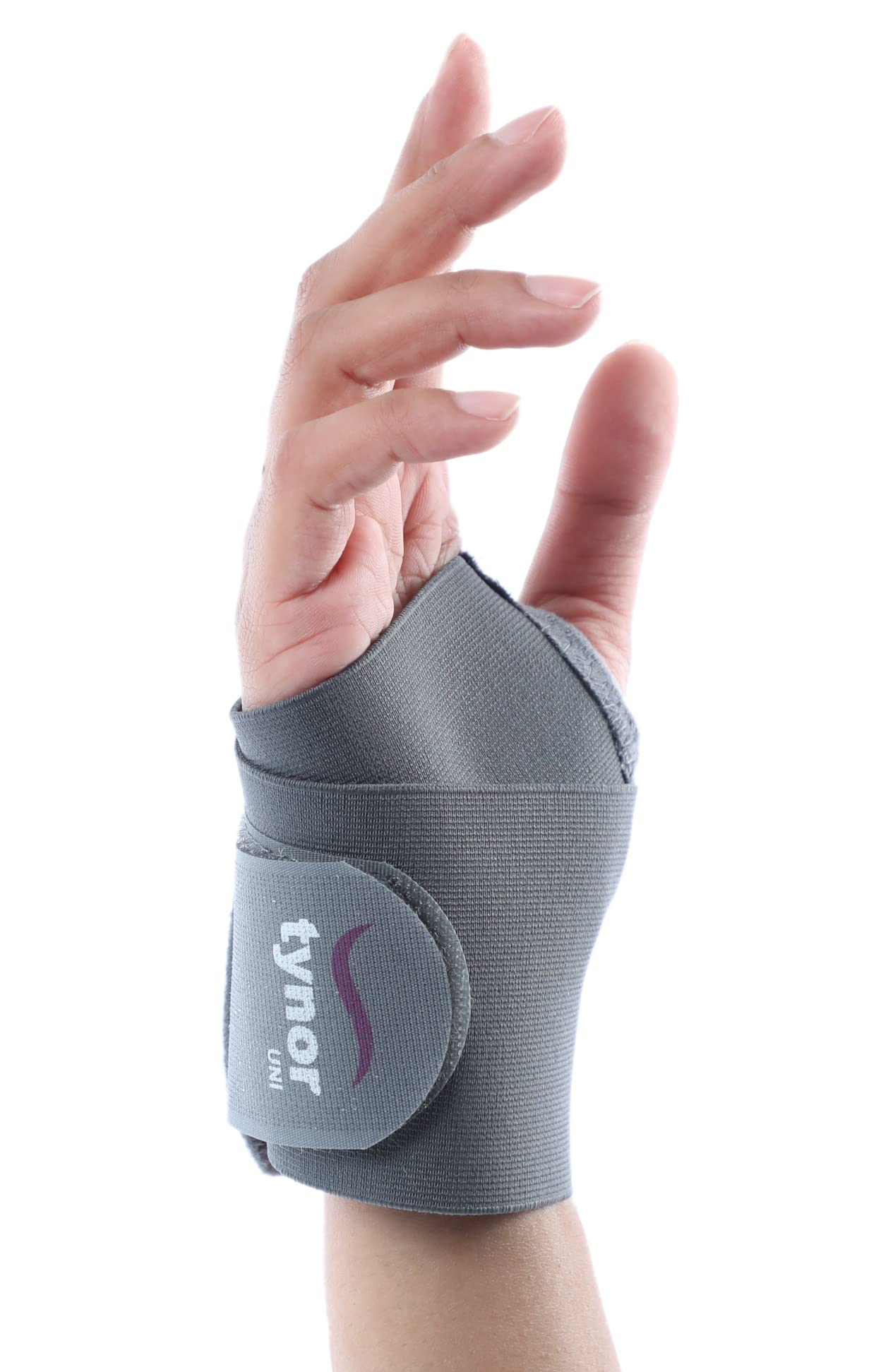 TYNOR Wrist Brace with Thumb for wrist support, Grey, Universal Size, Non toxic,1 Unit Elbow Support, Grey, Medium,(Cotton & Nylon) 1 Unit 