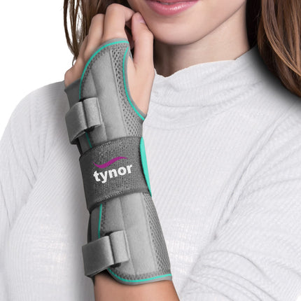 TYNOR Wrist & Forearm Splint, for Pain Relief and Support | Adjustable Compression Brace for Carpal Tunnel, Arthritis, Sprains & Injuries | Comfortable for Left Hand – Pack of 1 (Grey, Large) 