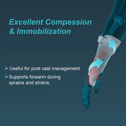TYNOR Wrist & Forearm Splint, for Pain Relief and Support | Adjustable Compression Brace for Carpal Tunnel, Arthritis, Sprains & Injuries | Comfortable for Left Hand – Pack of 1 (Grey, Large) 