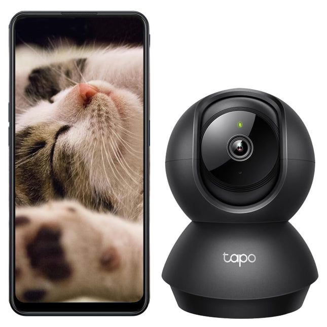 Tapo 2K 3MP Pan/Tilt Indoor Wireless Security Camera for Baby Monitor,Pet Camera|Motion Detection & Tracking|2-Way Audio|Cloud & SD Card Storage|Works w/Alexa & Google Home|Black C211 