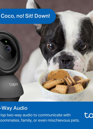 Tapo C201 360° 2MP 1080p Full HD Pan/Tilt Home Security Wi-Fi Smart Camera| Alexa Enabled| 2-Way Audio| Night Vision| Motion Detection| Sound and Light Alarm| Indoor CCTV Black 
