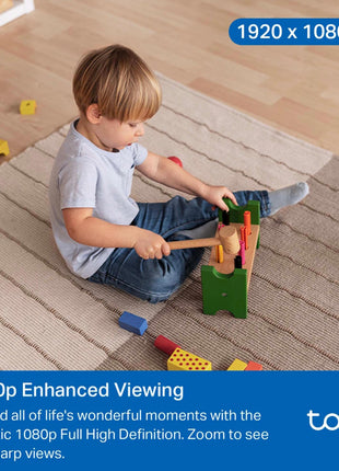 Tapo C201 360° 2MP 1080p Full HD Pan/Tilt Home Security Wi-Fi Smart Camera| Alexa Enabled| 2-Way Audio| Night Vision| Motion Detection| Sound and Light Alarm| Indoor CCTV Black 