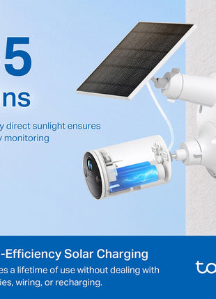 Tapo Solar Panel, Flexibly Installed and Angle Adjustment, High-Efficiency 45min Solar Charging for Full Day Usage, IP65 Weatherproof, Works with All Battery-Powered Cameras (Tapo A201) 