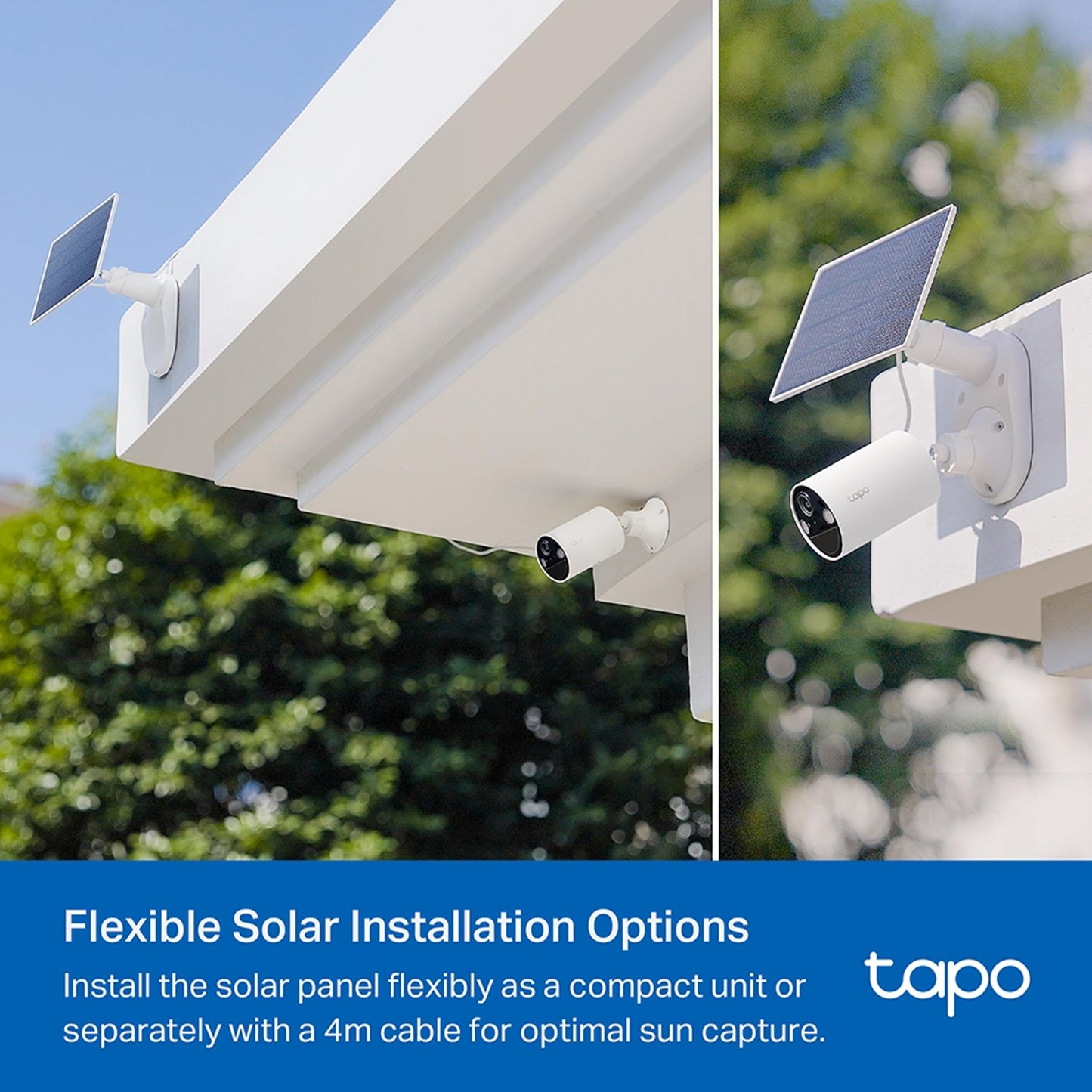 Tapo Solar Panel, Flexibly Installed and Angle Adjustment, High-Efficiency 45min Solar Charging for Full Day Usage, IP65 Weatherproof, Works with All Battery-Powered Cameras (Tapo A201) 