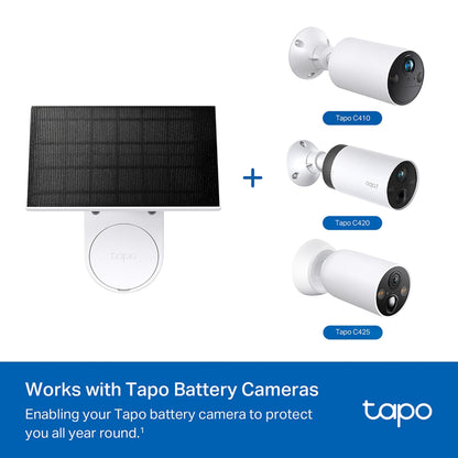 Tapo Solar Panel, Flexibly Installed and Angle Adjustment, High-Efficiency 45min Solar Charging for Full Day Usage, IP65 Weatherproof, Works with All Battery-Powered Cameras (Tapo A201) 