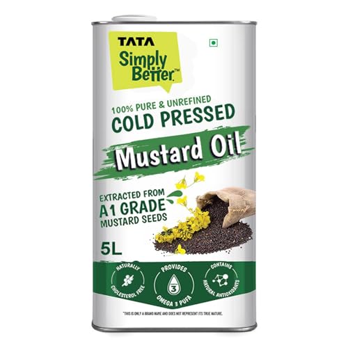 Tata Simply Better Cold Pressed Mustard Oil 5L Pure And Unrefined A1 Grade 