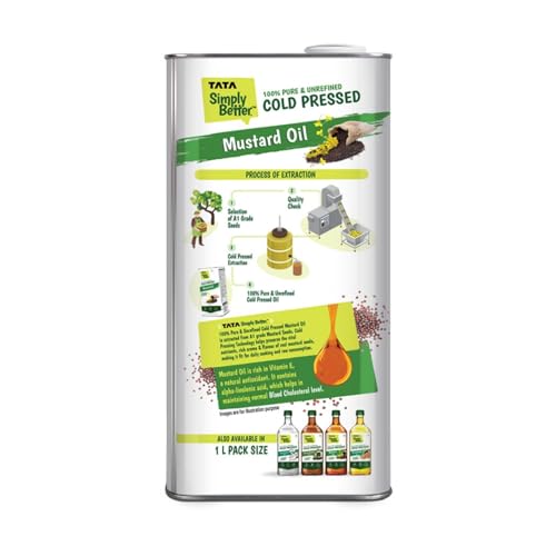 Tata Simply Better Cold Pressed Mustard Oil 5L Pure And Unrefined A1 Grade 