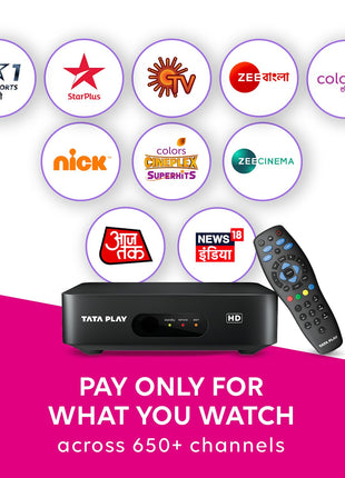 Tata Sky HD Connection with 1 Month Basic Pack & Free Installation… 