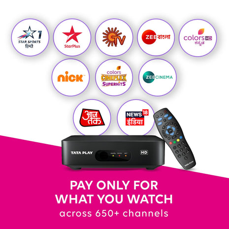 Tata Sky HD Connection with 1 Month Basic Pack & Free Installation… 
