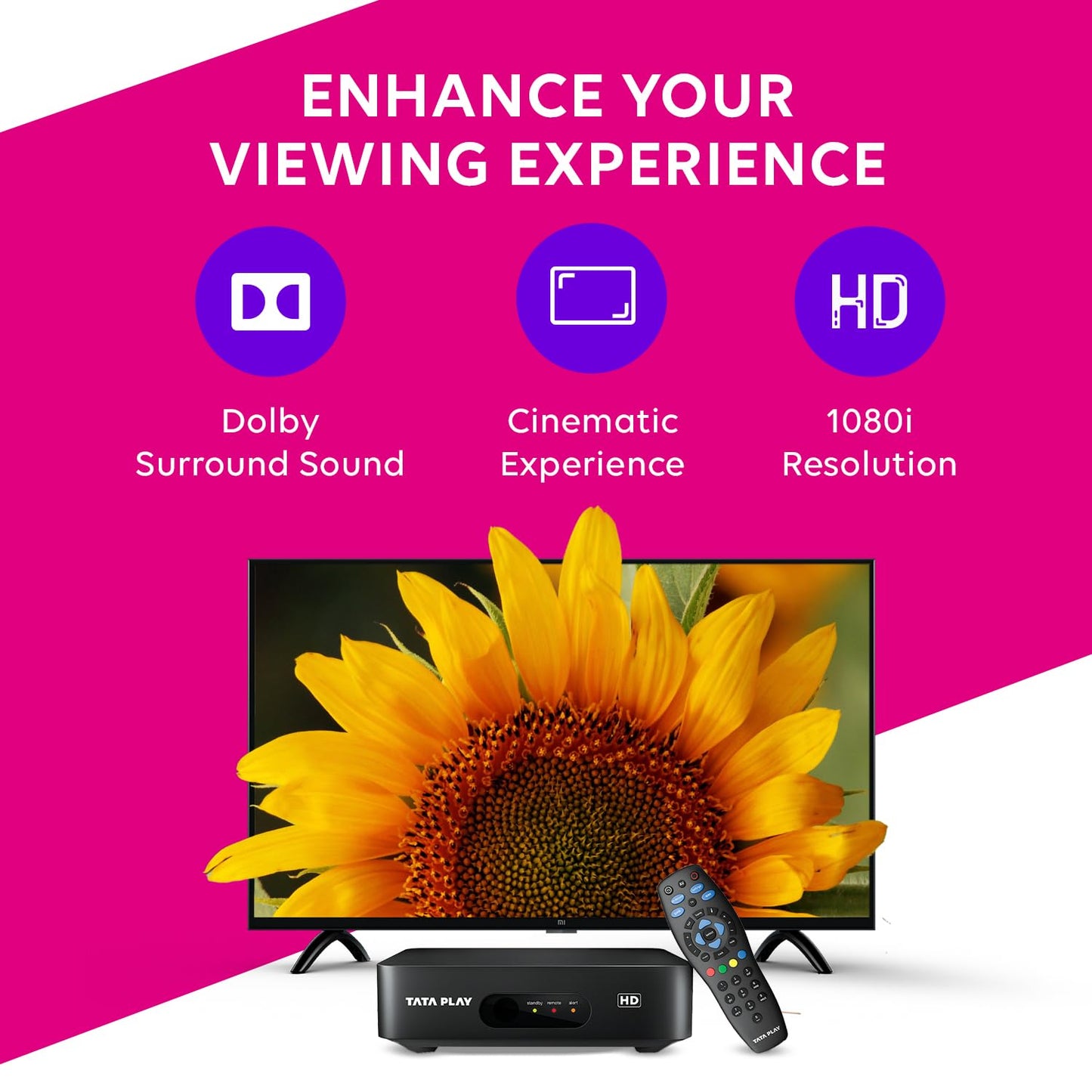 Tata Sky HD Connection with 1 Month Basic Pack & Free Installation… 