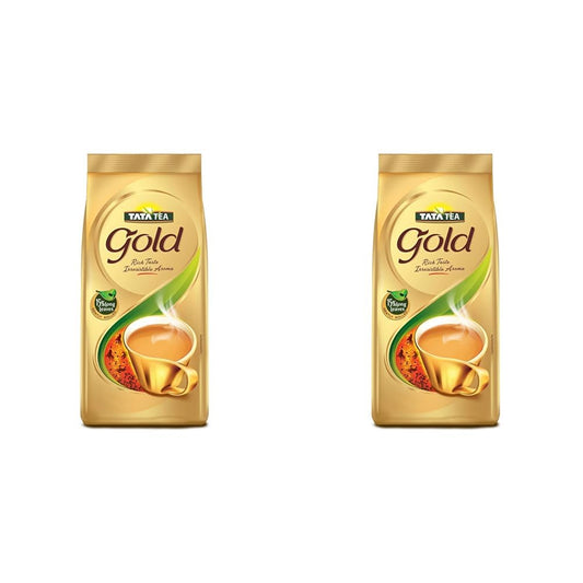Tata Tea Gold | Premium Assam teas with Gently Rolled Aromatic Long Leaves | Rich & Aromatic Chai | Black Tea | 500g (Pack of 2) 
