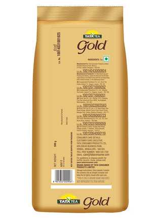 Tata Tea Gold | Premium Assam teas with Gently Rolled Aromatic Long Leaves | Rich & Aromatic Chai | Black Tea | 500g (Pack of 2) 