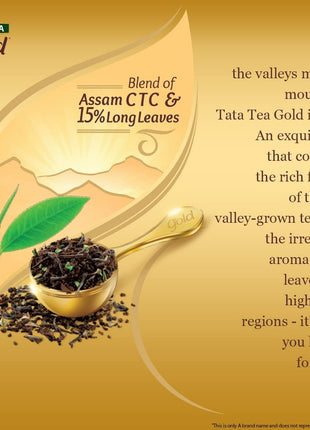 Tata Tea Gold | Premium Assam teas with Gently Rolled Aromatic Long Leaves | Rich & Aromatic Chai | Black Tea | 500g (Pack of 2) 