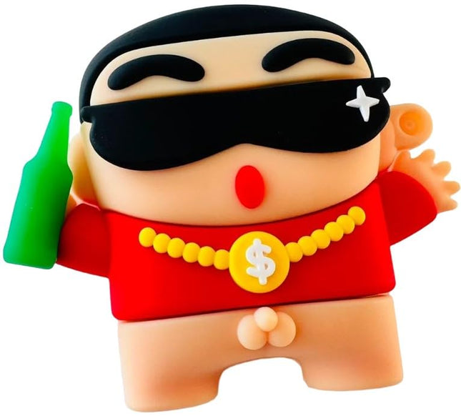 Techmount New Launch Compatible with Airpods Pro GEN-2 (2022) Case Cover Silicone Cartoon Character 3D Cover Wtih 360° Protection Airpods Pro 2 Cover Case (NOT for Any Other AIRPODS) (Rich Shinchan) 