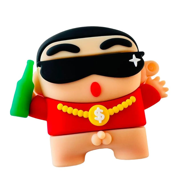 Techmount New Launch Compatible with Airpods Pro GEN-2 (2022) Case Cover Silicone Cartoon Character 3D Cover Wtih 360° Protection Airpods Pro 2 Cover Case (NOT for Any Other AIRPODS) (Rich Shinchan) 