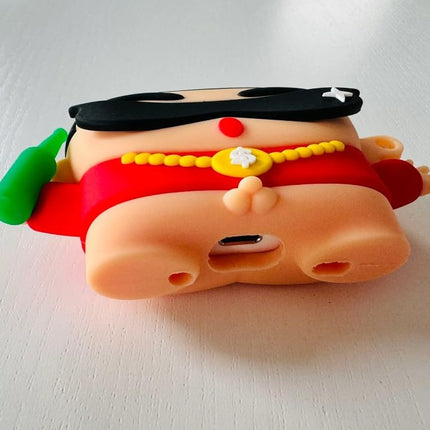 Techmount New Launch Compatible with Airpods Pro GEN-2 (2022) Case Cover Silicone Cartoon Character 3D Cover Wtih 360° Protection Airpods Pro 2 Cover Case (NOT for Any Other AIRPODS) (Rich Shinchan) 