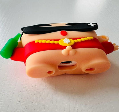 Techmount New Launch Compatible with Airpods Pro GEN-2 (2022) Case Cover Silicone Cartoon Character 3D Cover Wtih 360° Protection Airpods Pro 2 Cover Case (NOT for Any Other AIRPODS) (Rich Shinchan) 