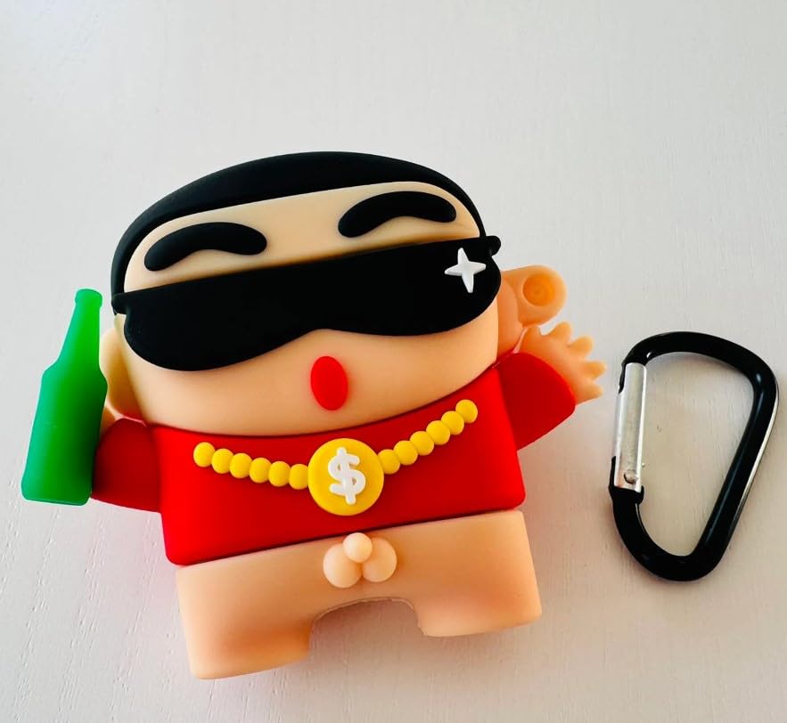 Techmount New Launch Compatible with Airpods Pro GEN-2 (2022) Case Cover Silicone Cartoon Character 3D Cover Wtih 360° Protection Airpods Pro 2 Cover Case (NOT for Any Other AIRPODS) (Rich Shinchan) 