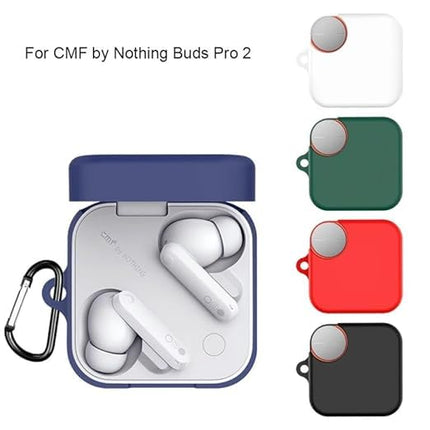 Techmount New Launch Soft Silicone Front & Back Full Protection Case Cover Compatible with CMF by Nothing Buds Pro 2 (NOT FIT for Any Other AIRPODS) (ONLY Cover) (Black) 
