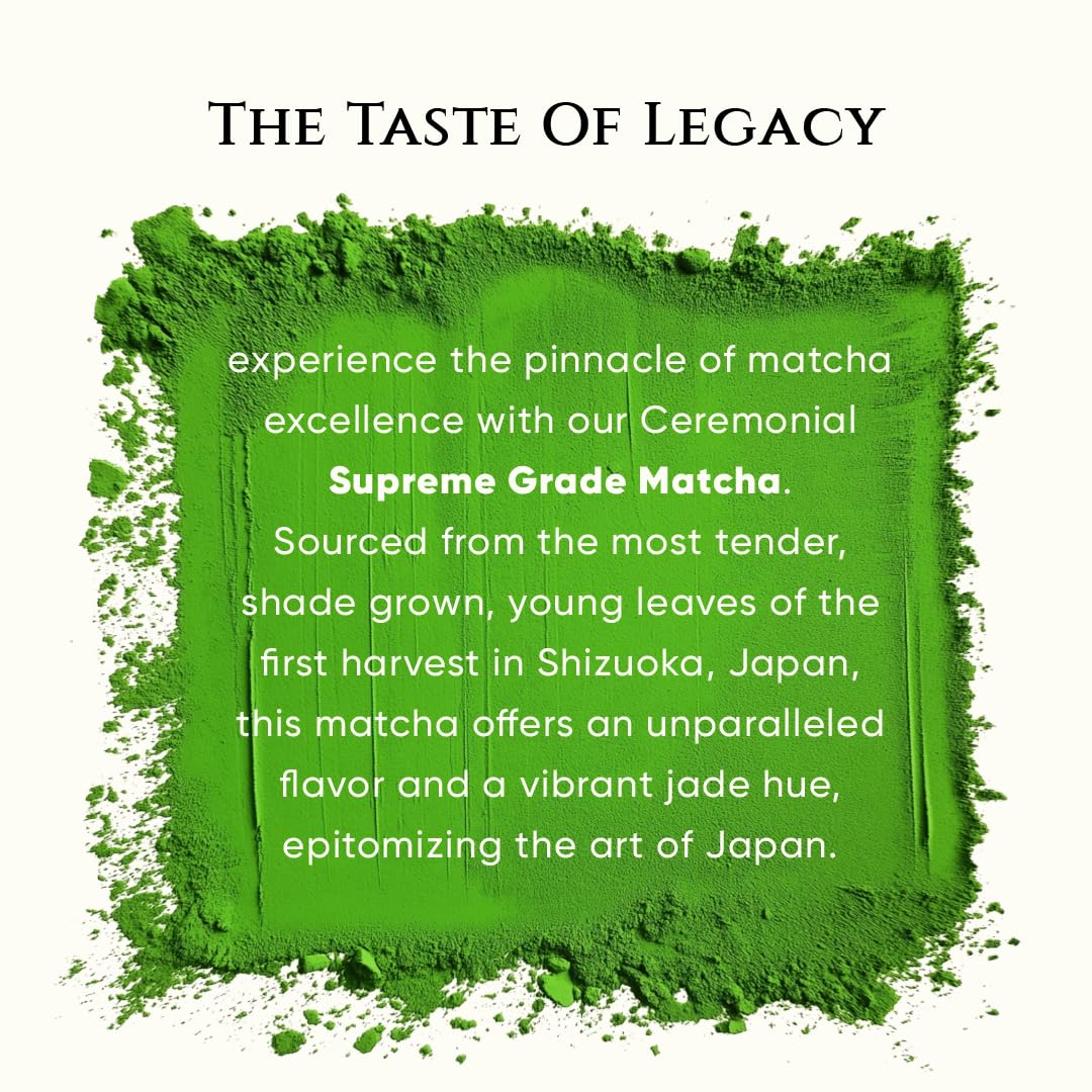 Tencha- Ceremonial Supreme Grade Matcha Tea | JAS Certified Organic | 100% Pure Supreme Grade | Japanese Matcha Green Tea Powder | Smooth and Sweet Flavour | Vegan | 50gms 