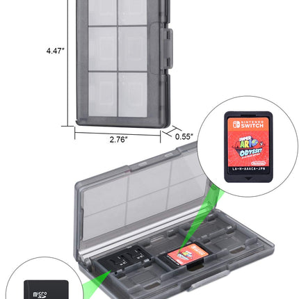 Tendak Tennis Racket for Nintendo Switch Joy-Con, Tendak Game Accessories for Mario Tennis Aces Game with 12 in 1 Game Card Case (2 Pack, Black) 