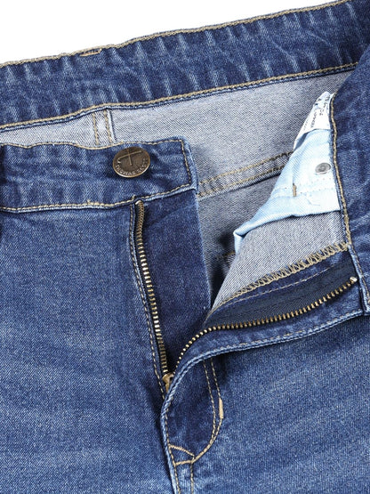 Thomas Scott Men's Mid-Rise Clean Look Boot Cut Jeans (TSJ217_Mid Indigo, 32) 