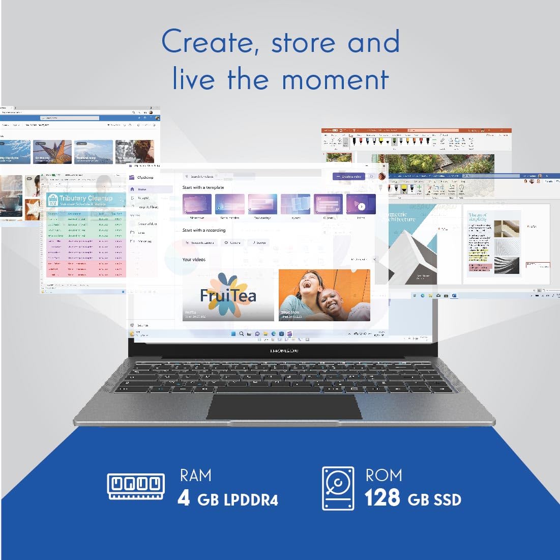Thomson Neo 14.1 Inch In-N14C Windows 11, Intel Dual Core Processor & Window 11 Home Notebook (4 GB Ram DDR4/ 128 GB Emmc/Thin & Light Weight/Silver) 