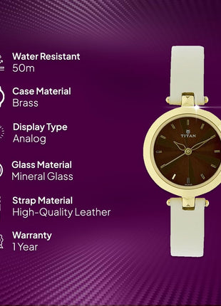 Titan Analog Brown Dial Women's Watch NM2574YL01/NN2574YL01/NP2574YL01 