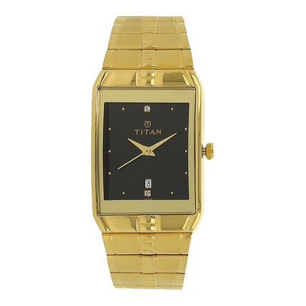 Titan Black Dial Analog with Date Metal Strap watch forMen-NS9151YM05 