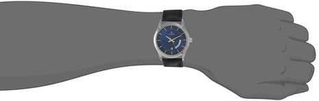 Titan Blue Dial Analog with Date Leather Strap watch for Men-NS1823SL01 