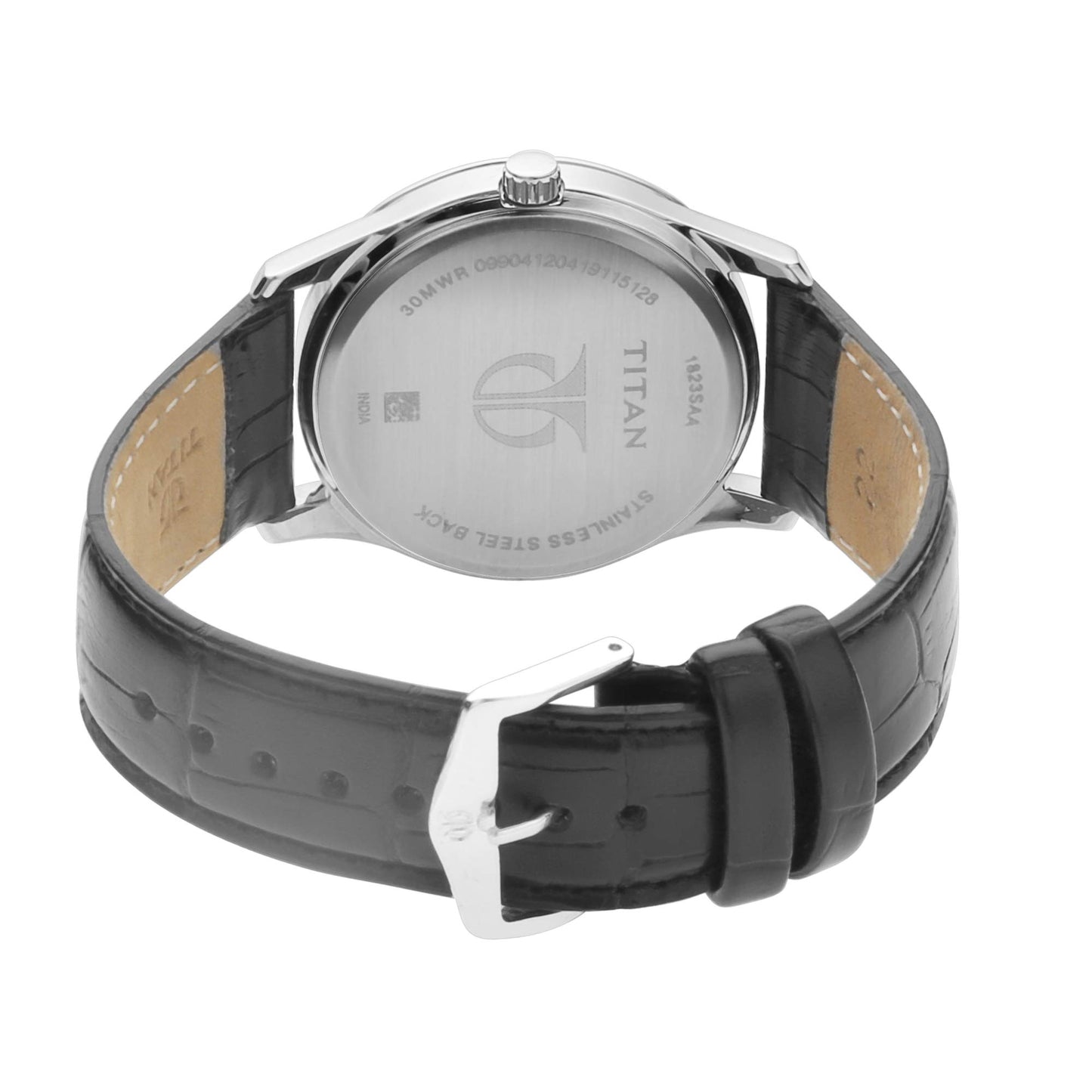 Titan Blue Dial Analog with Date Leather Strap watch for Men-NS1823SL01 