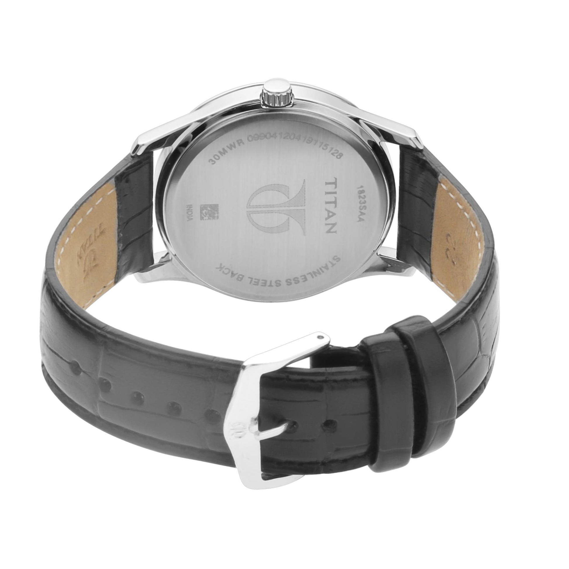 Titan Blue Dial Analog with Date Leather Strap watch for Men-NS1823SL01 