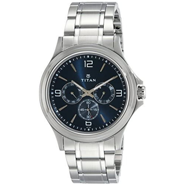 Titan Blue Dial Quartz Multifunction Stainless Steel Strap watch for Men-NS1698SM02 