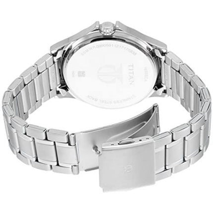 Titan Blue Dial Quartz Multifunction Stainless Steel Strap watch for Men-NS1698SM02 
