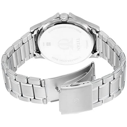 Titan Blue Dial Quartz Multifunction Stainless Steel Strap watch for Men-NS1698SM02 