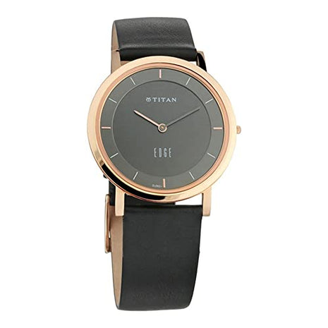 Titan Edge Quartz Analog Men Watch Anthracite Dial Leather Strap NS1595WL09 