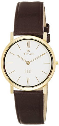 Titan Edge Quartz Analog Watch For Men White Dial Leather Strap NS679YL01 