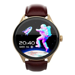 Titan Evoke Smart Watch with 1.43" AMOLED Display &466 x 466 Resolution|1000 Nits Brightness|Functional Crown|SingleSync BT Calling|Multisport Modes|Auto Stress & Mood Monitor|200+ Watchfaces (Brown) 