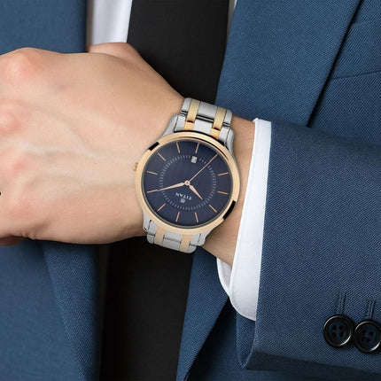 Titan Gents Karishma Analog Blue Dial Men's Watch NM1825KM01/NN1825KM01 