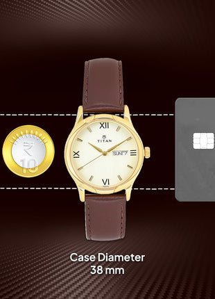 Titan Karishma Analog Champagne Dial Men's Watch NM1580YL05/NN1580YL05/NP1580YL05 