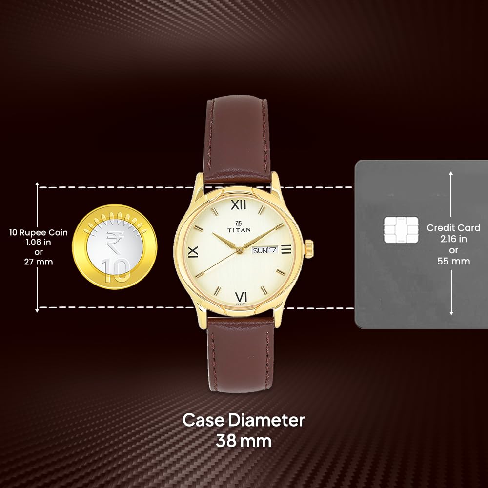 Titan Karishma Analog Champagne Dial Men's Watch NM1580YL05/NN1580YL05/NP1580YL05 