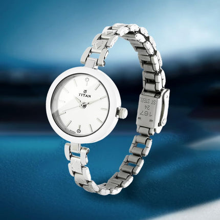 Titan Karishma Analog Silver Dial Women's Watch -NM2598SM01 / NL2598SM01 / NN2598SM01 