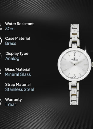 Titan Karishma Analog Silver Dial Women's Watch -NM2598SM01 / NL2598SM01 / NN2598SM01 