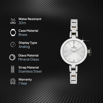 Titan Karishma Analog Silver Dial Women's Watch -NM2598SM01 / NL2598SM01 / NN2598SM01 