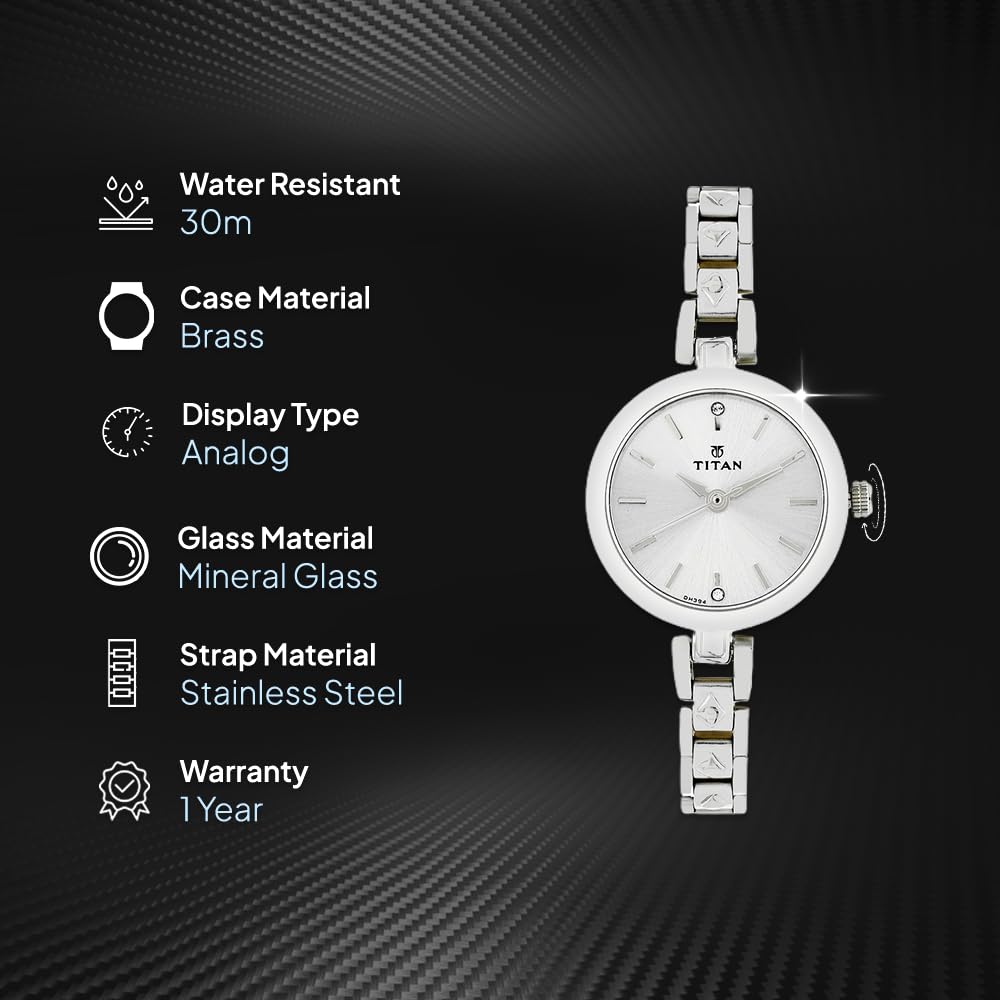 Titan Karishma Analog Silver Dial Women's Watch -NM2598SM01 / NL2598SM01 / NN2598SM01 