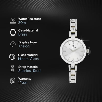 Titan Karishma Analog Silver Dial Women's Watch -NM2598SM01 / NL2598SM01 / NN2598SM01 